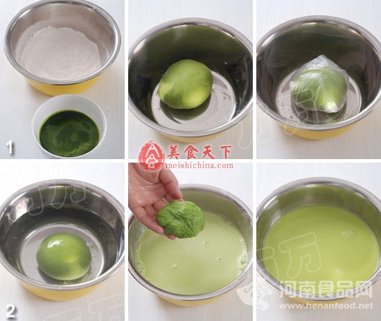 降溫美食：自制綠色涼皮（圖）